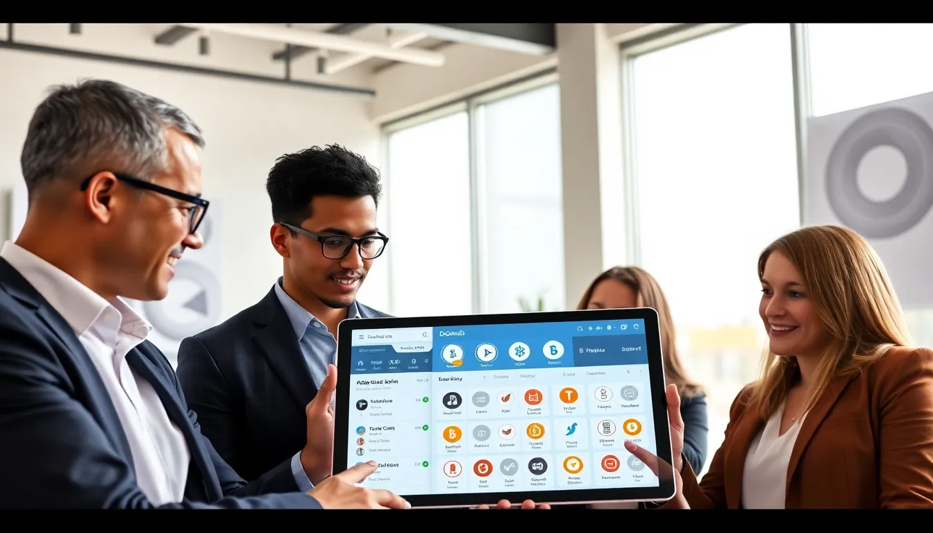 professionals discussing the Donut altcoin wallet in a modern office.